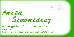 anita simonidesz business card